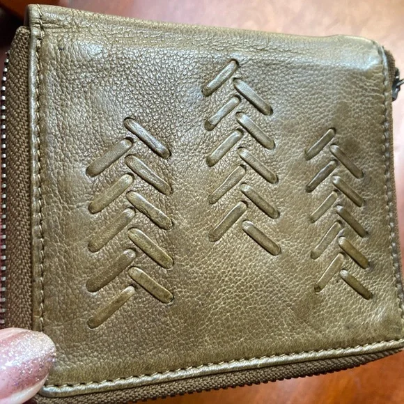 NWT Free People Latico 3108 Kent Leather Wallet in Olive